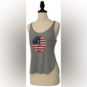NWOT PURE BARRE AMERICAN FLAG CIRCLE P TANK - Large